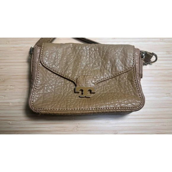 B12 Tory Burch Fleming Tan Leather Convertible Shoulder Bag - Picture 4 of 13
